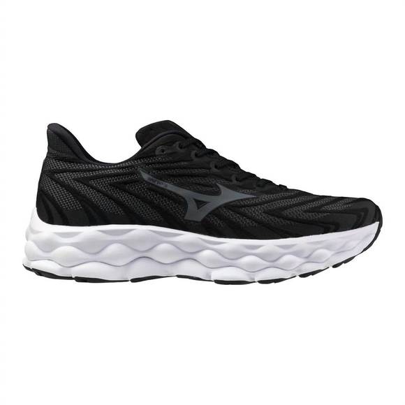 NEW MIZUNO men's wavesky 8 running shoes in black-metallic grey 90mg - Picture 1 of 10